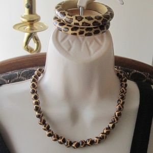 Boho Animal Print Necklace and Bangles